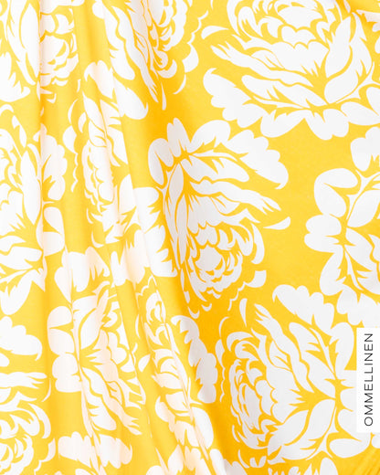 Jersey - PRE-CUT, Babushka Roses Giant - yellow/white