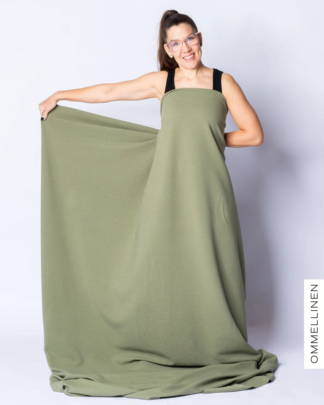 Ottoman - cotton knit - PRE-CUT, olive