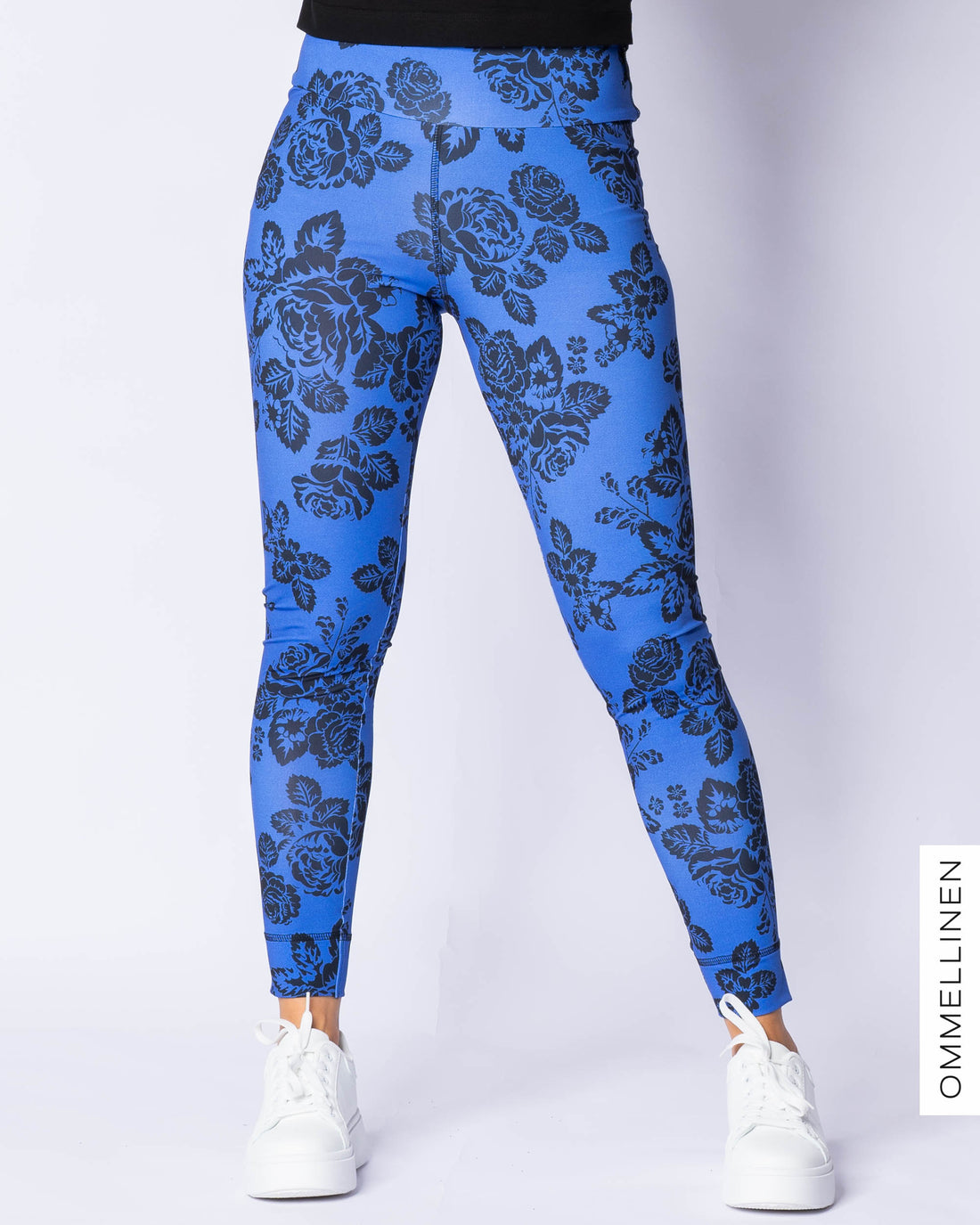 SPORT leggings, Babushka Roses Lace - blue