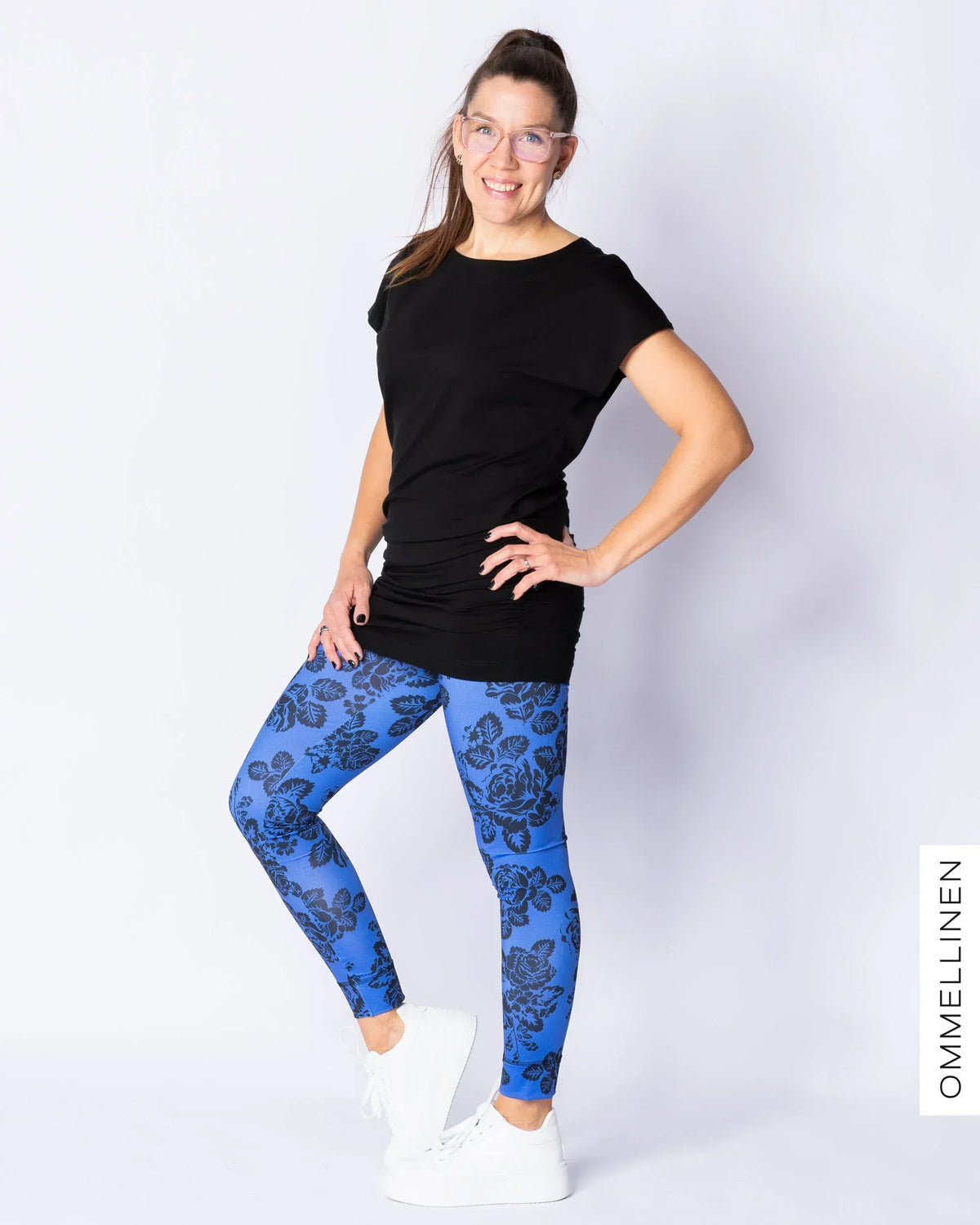 Lycra, Babushka Roses Lace - blue