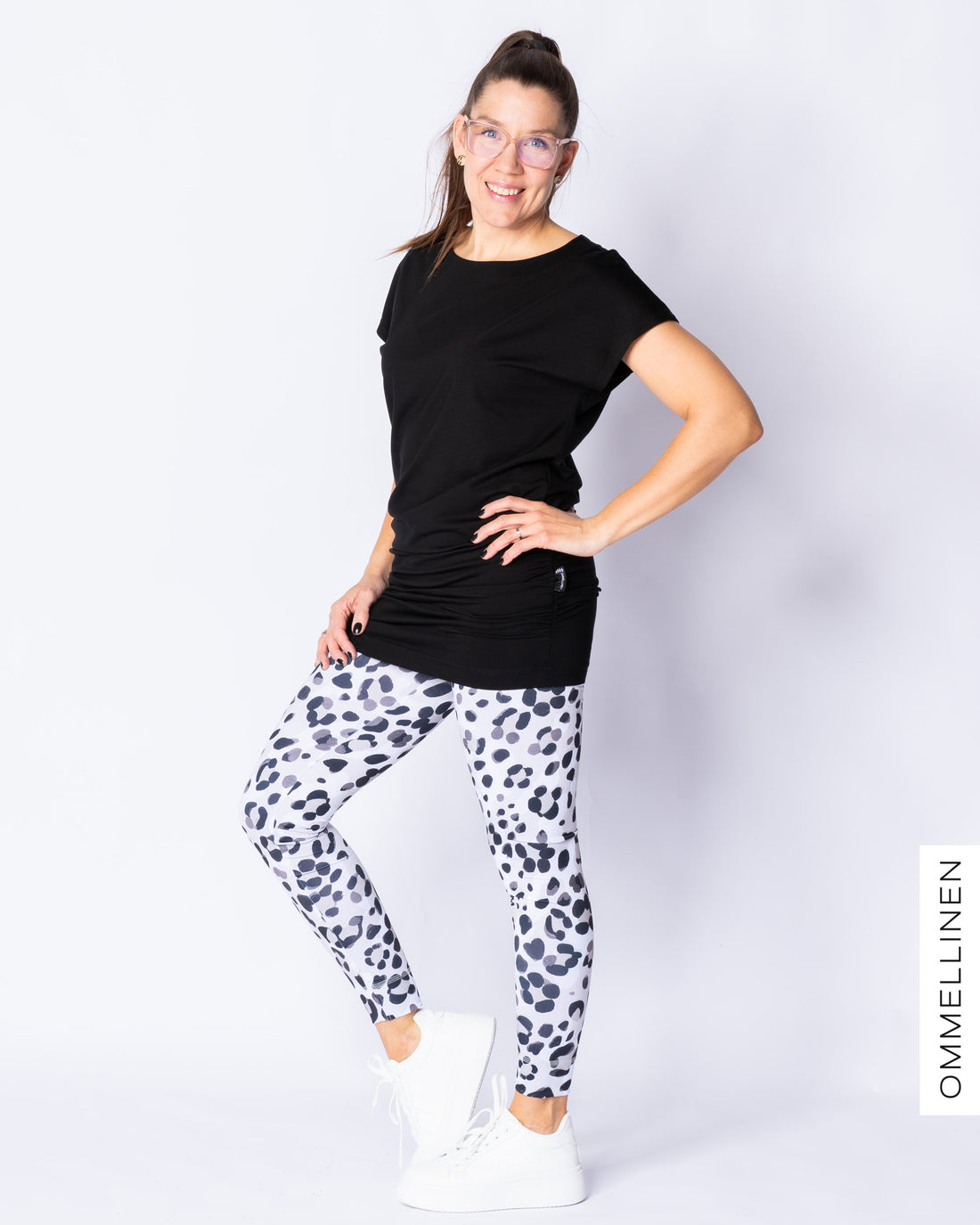 SPORT leggings, Kukkaleopardi - grey