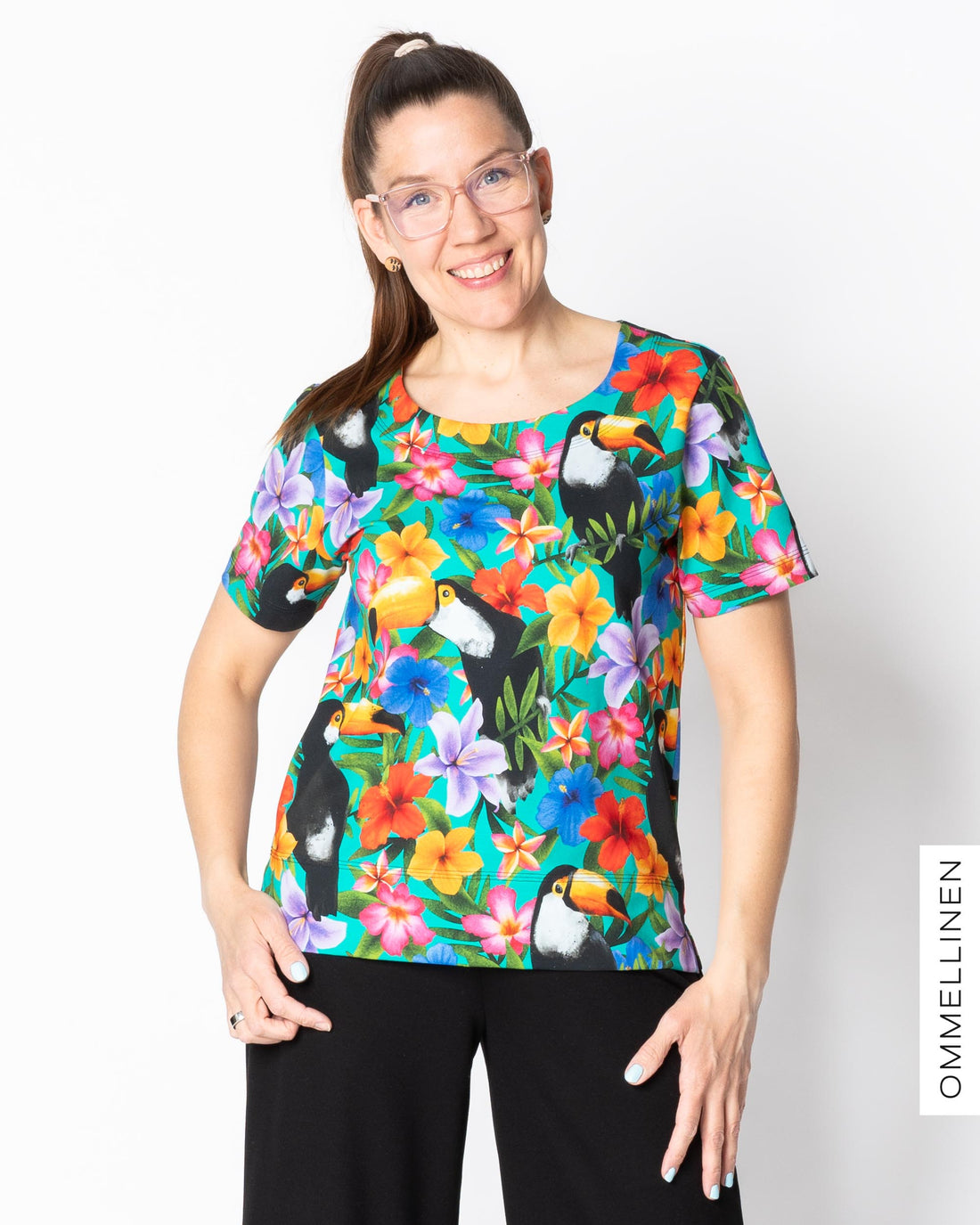 TEEPPARI t-shirt, Tropiikki - turquoise