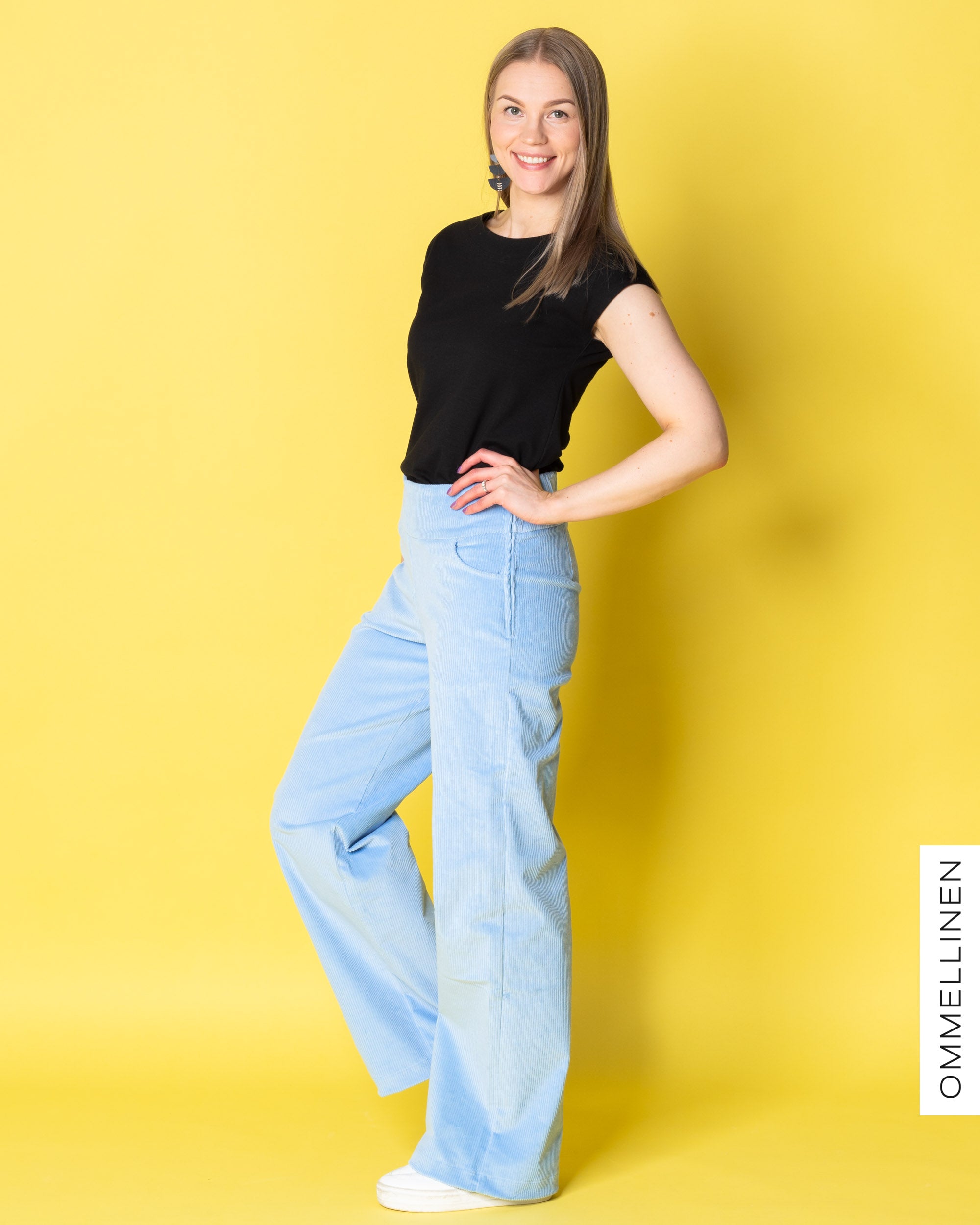CORDUROY pants - LONG LENGTH, light blue