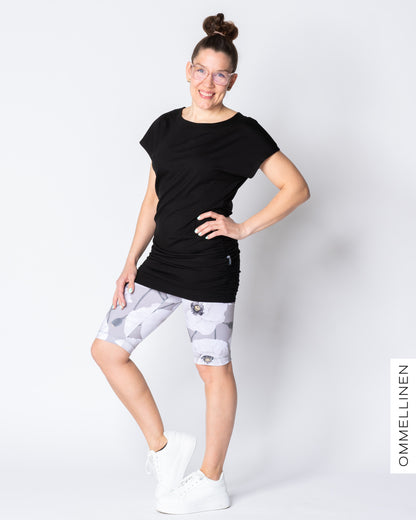 Sporttishortsit, Yökukka - vaaleanharmaa/valkoinen