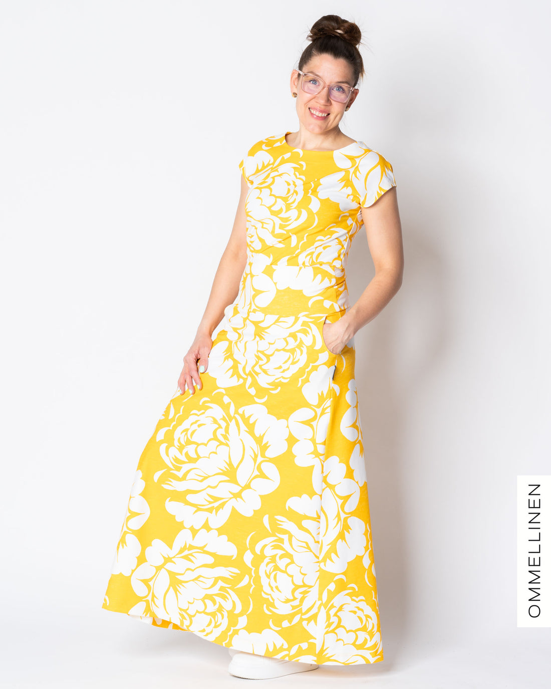 MAXI skirt, Babushka Roses Giant - yellow/white