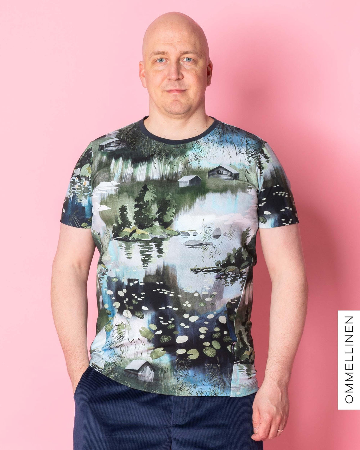 Men's T-shirt, Veden lumo - blue/green
