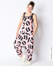 WHOOPS! HAAREMI jumpsuit, Kirjaimet - light pink - S