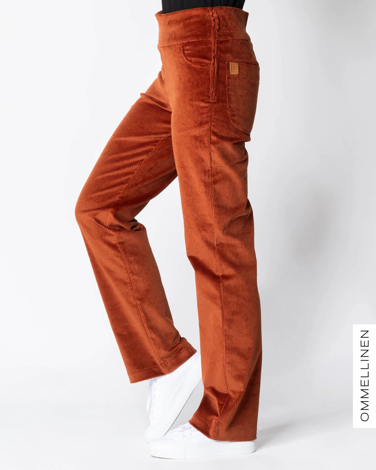 POCKET corduroy pants - LONG LENGTH, burnt orange