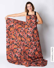 French terry, Babushka Roses - orange