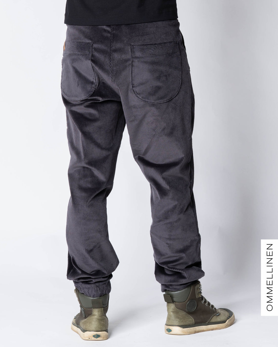 Miesten vakosamettihousut, harmaa