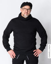 MEN'S HOODIE, black - brushed