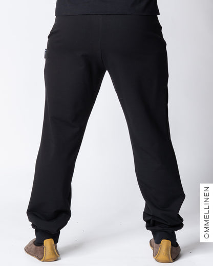 Miesten collarihousut, musta - harjattu