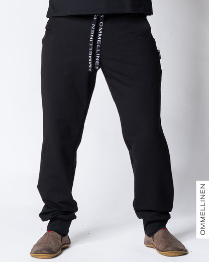 Miesten collarihousut, musta - harjattu