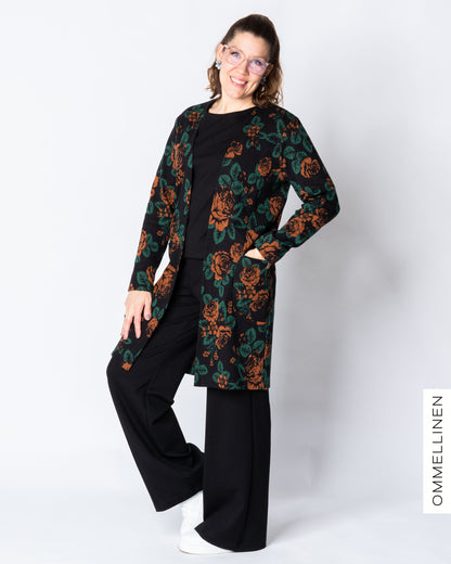 SÄRMÄ jacket, Babushka Roses - black/brown