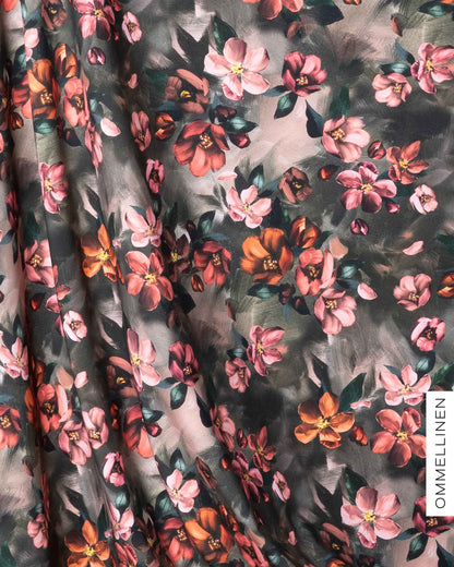 French terry, Omenankukkia - copper