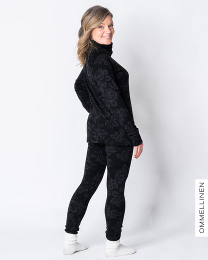 Merinoleggarit, Babushka Roses - musta/harmaa