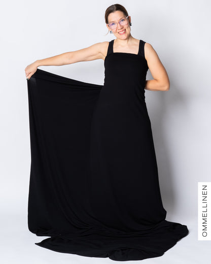 Embossed viscose knit, black