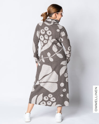 WOOL dress, Kaunotar - brown/sand