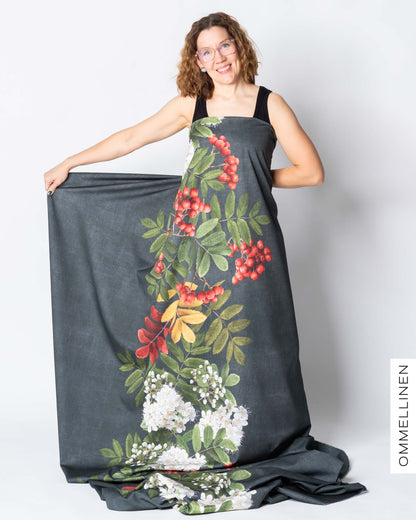 Puuvillasatiini, Pihlaja - harmaa