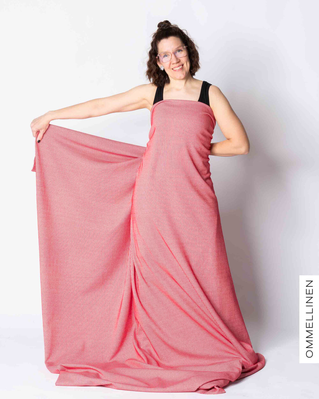 Raitaribbi, punainen/valkoinen