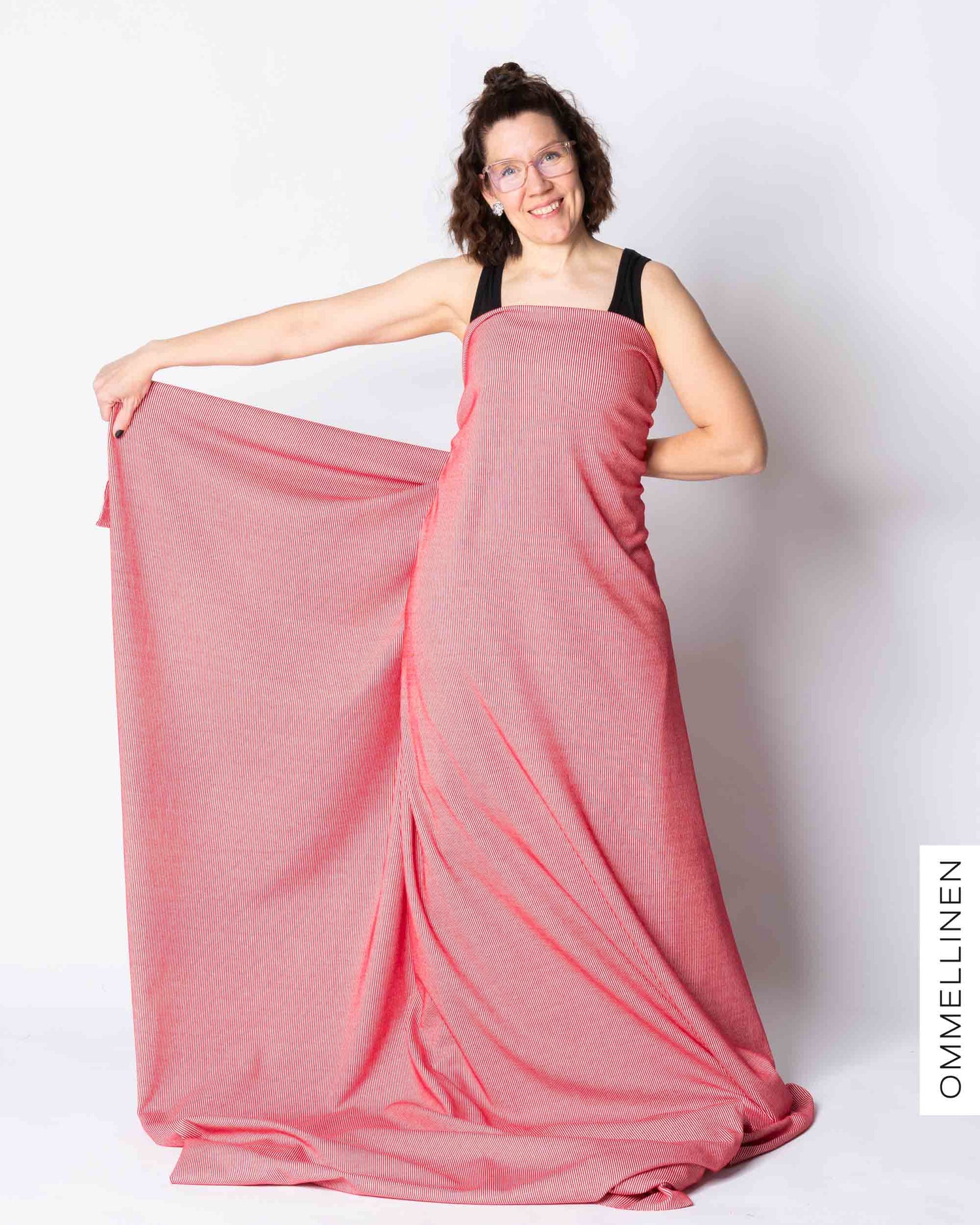 Raitaribbi, punainen/valkoinen