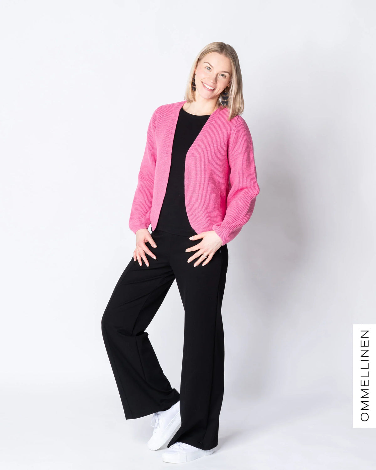 NEULE cardigan - merino, rasberry