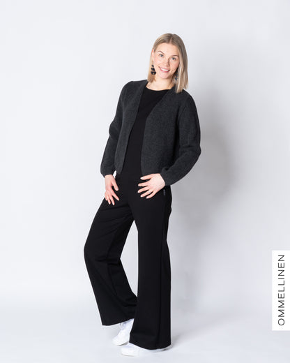 Neuletakki - merino, tummanharmaa