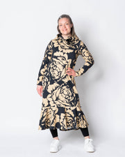 HULMU hoodie, Babushka Roses Giant - black/sand
