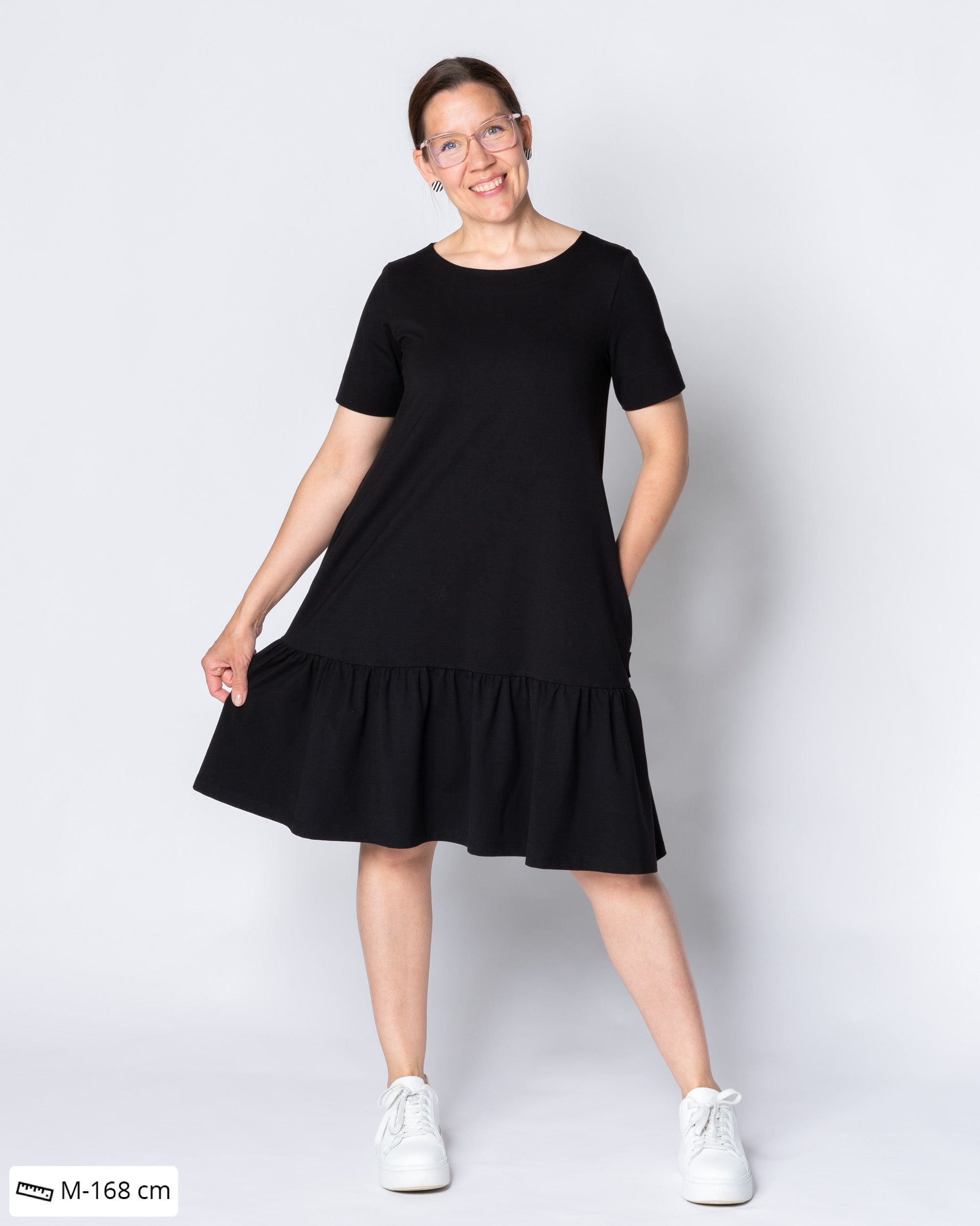 WHOOPS! FRILLA dress - short, black - 3XL