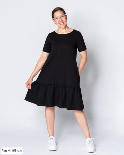 WHOOPS! FRILLA dress - short, black - 3XL