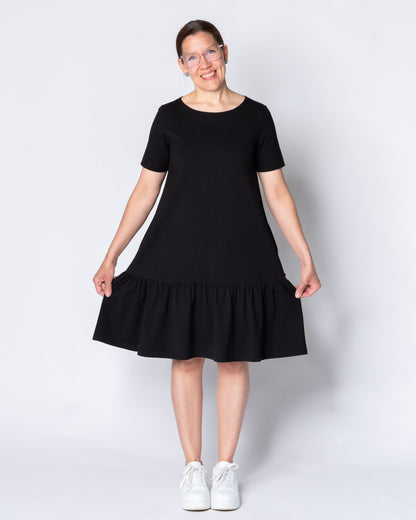 WHOOPS! FRILLA dress - short, black - 3XL