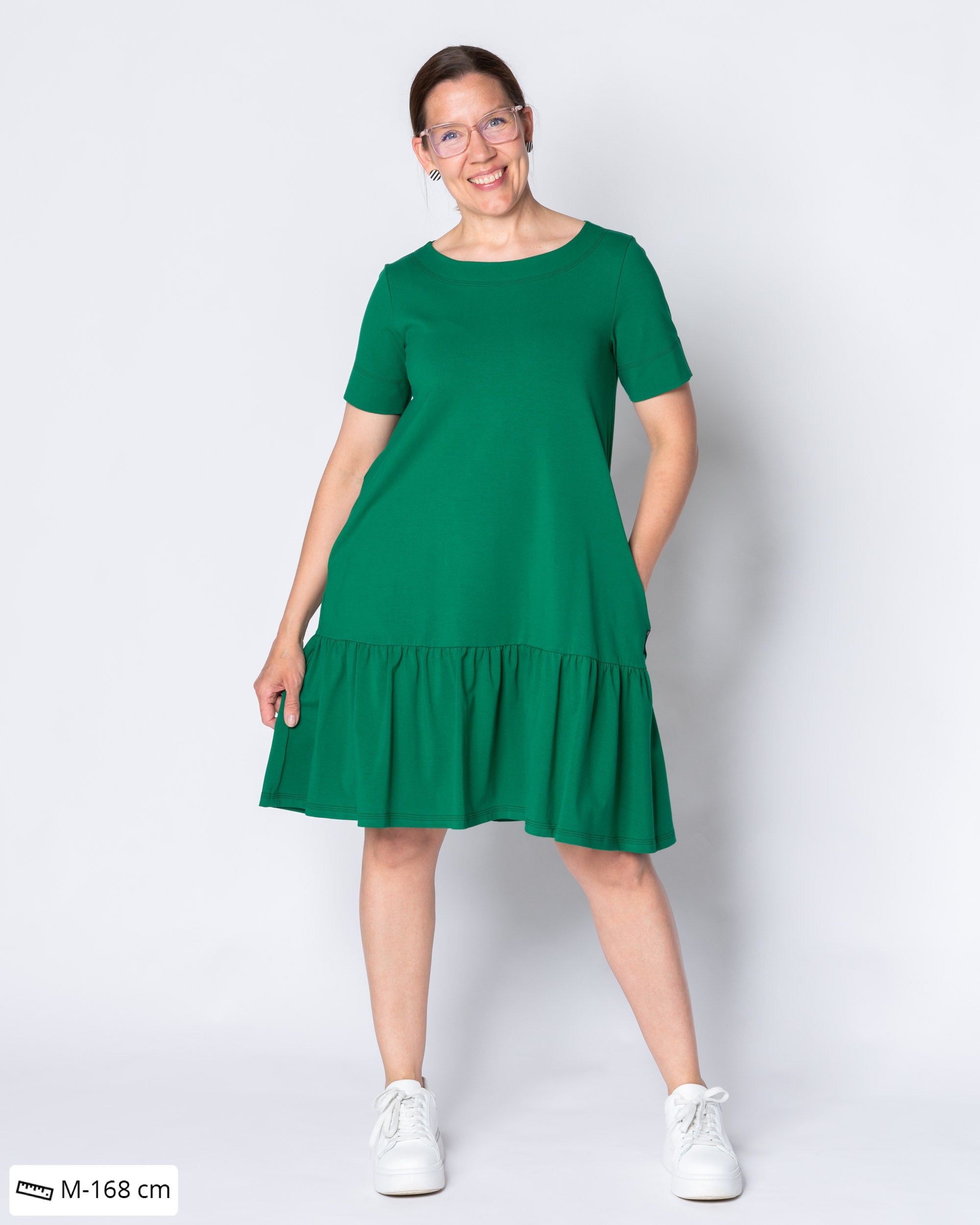 WHOOPS! FRILLA dress - short, green - 3XL