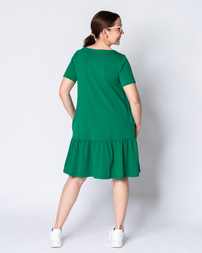WHOOPS! FRILLA dress - short, green - 3XL