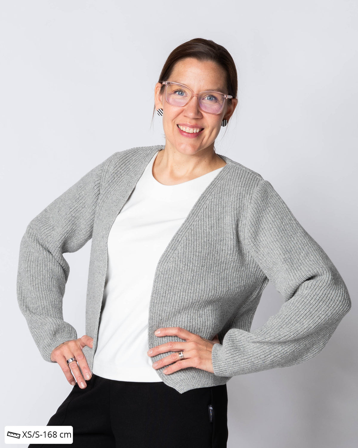 NEULE cardigan - merino, light grey