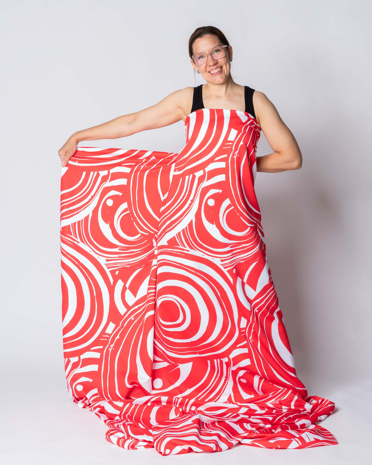 Cotton satin, Ellipsi - red