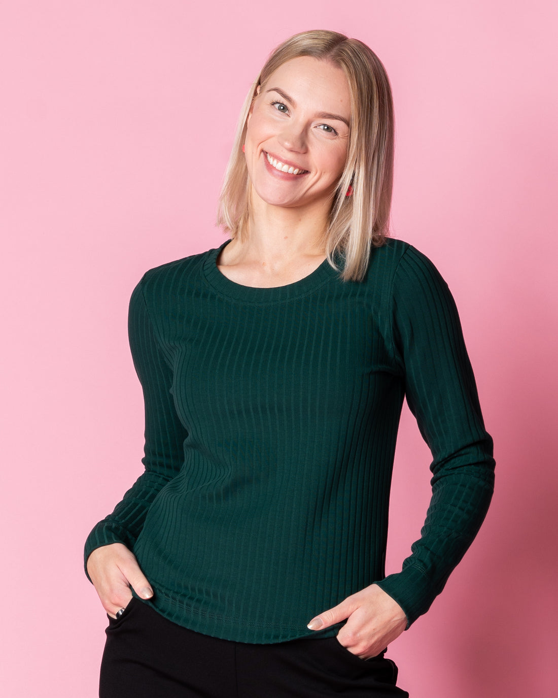 HUPS! Ribbipaita, smaragdi - lievä II-laatu - XL