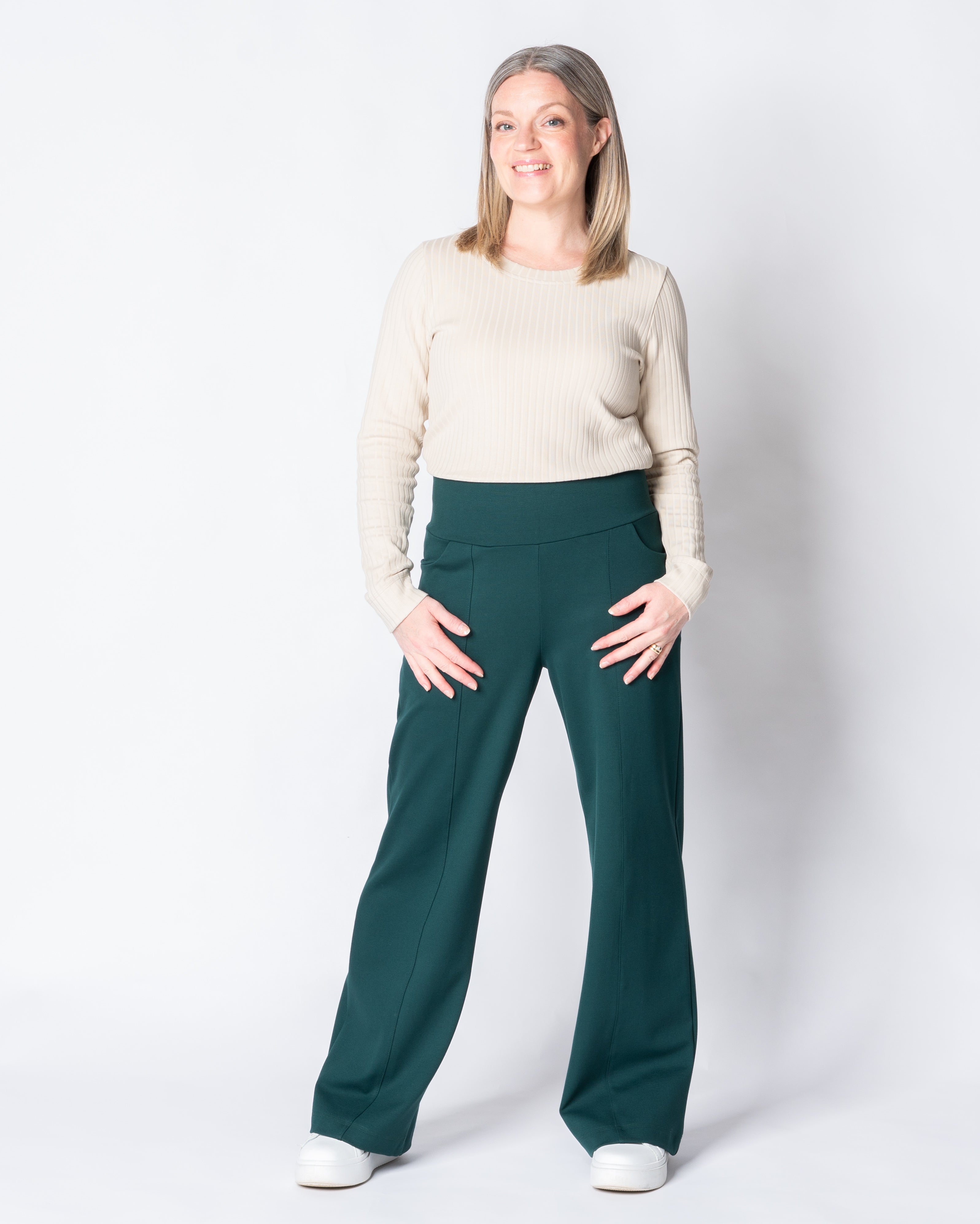 KANTTI pants - LONG LENGTH, emerald green