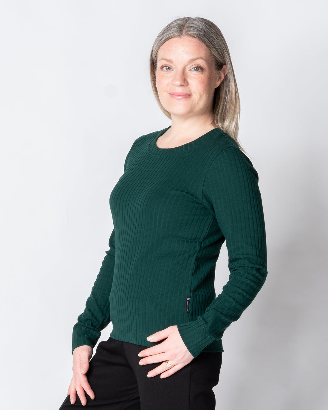 HUPS! Ribbipaita, smaragdi - lievä II-laatu - XL