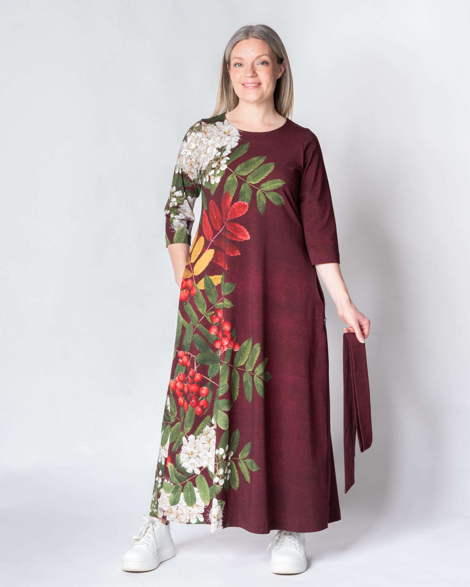 UNELMA dress, Giant pihlaja - deep wine