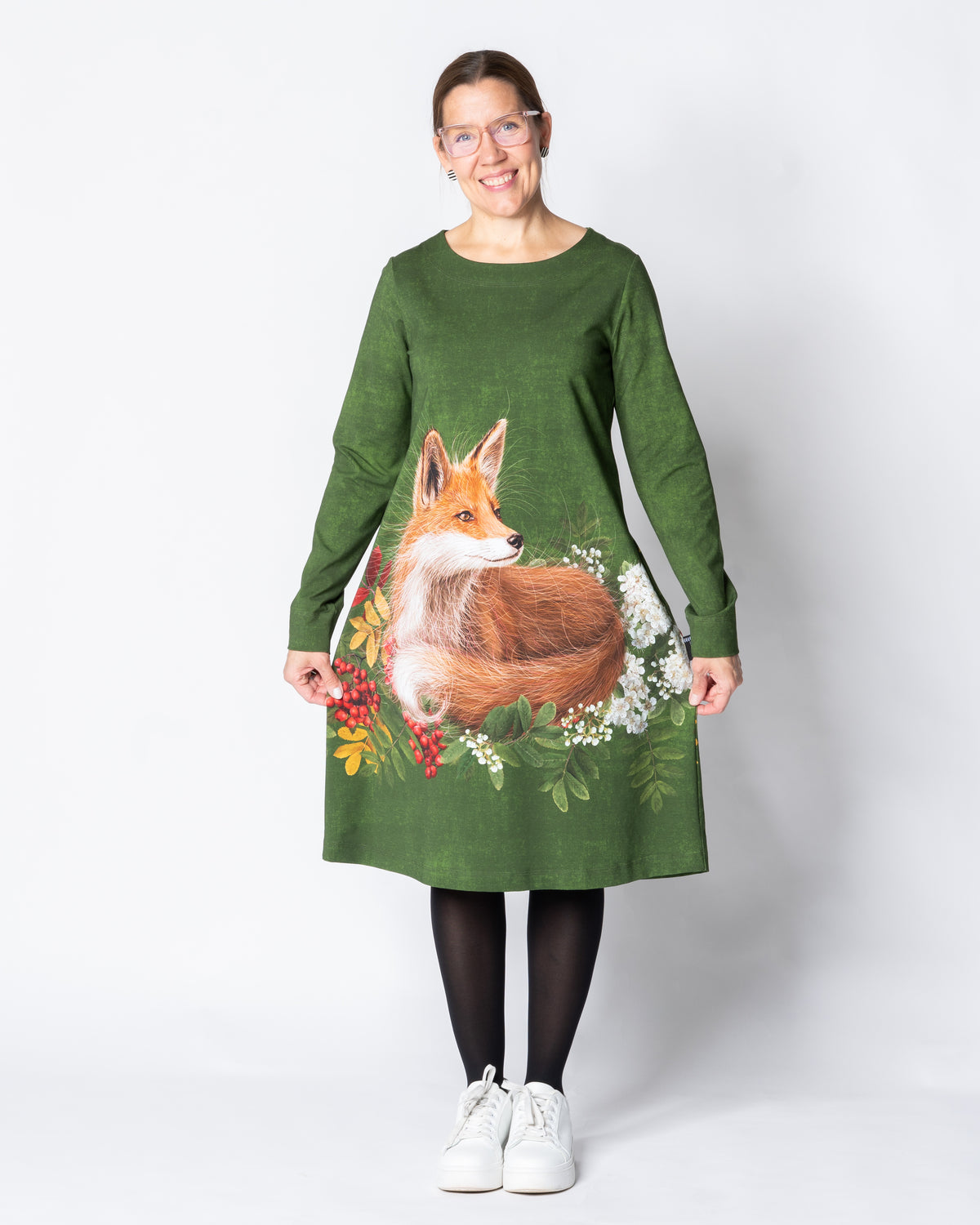 IISI dress, Pihlaja & kettu - green