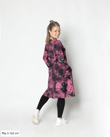 DRESS tunic, Tuulenkukka - wine, slight II-quality