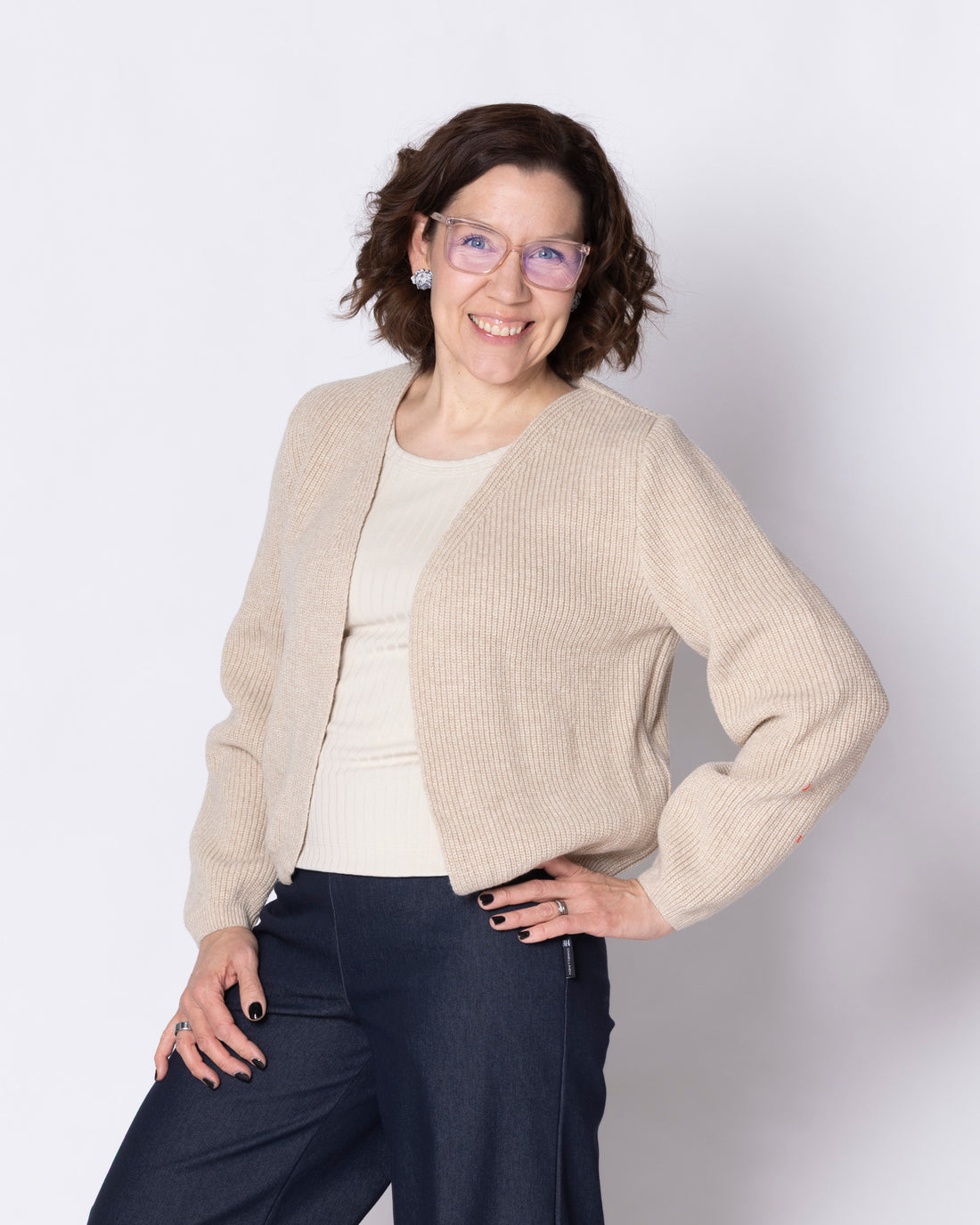 NEULE cardigan - merino, light sand