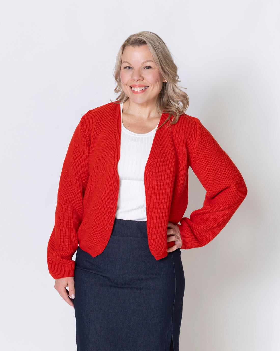 NEULE cardigan - merino, red