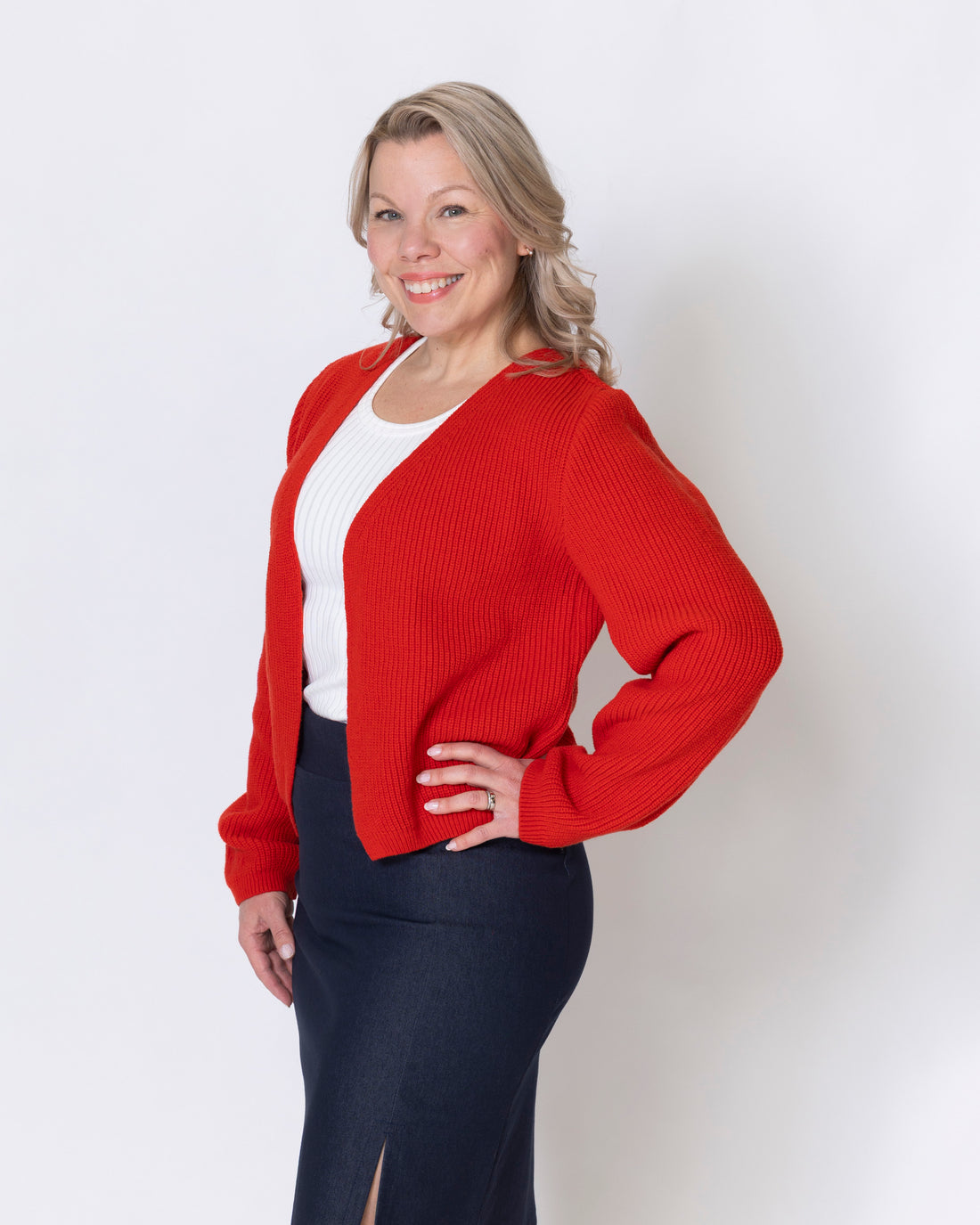NEULE cardigan - merino, red