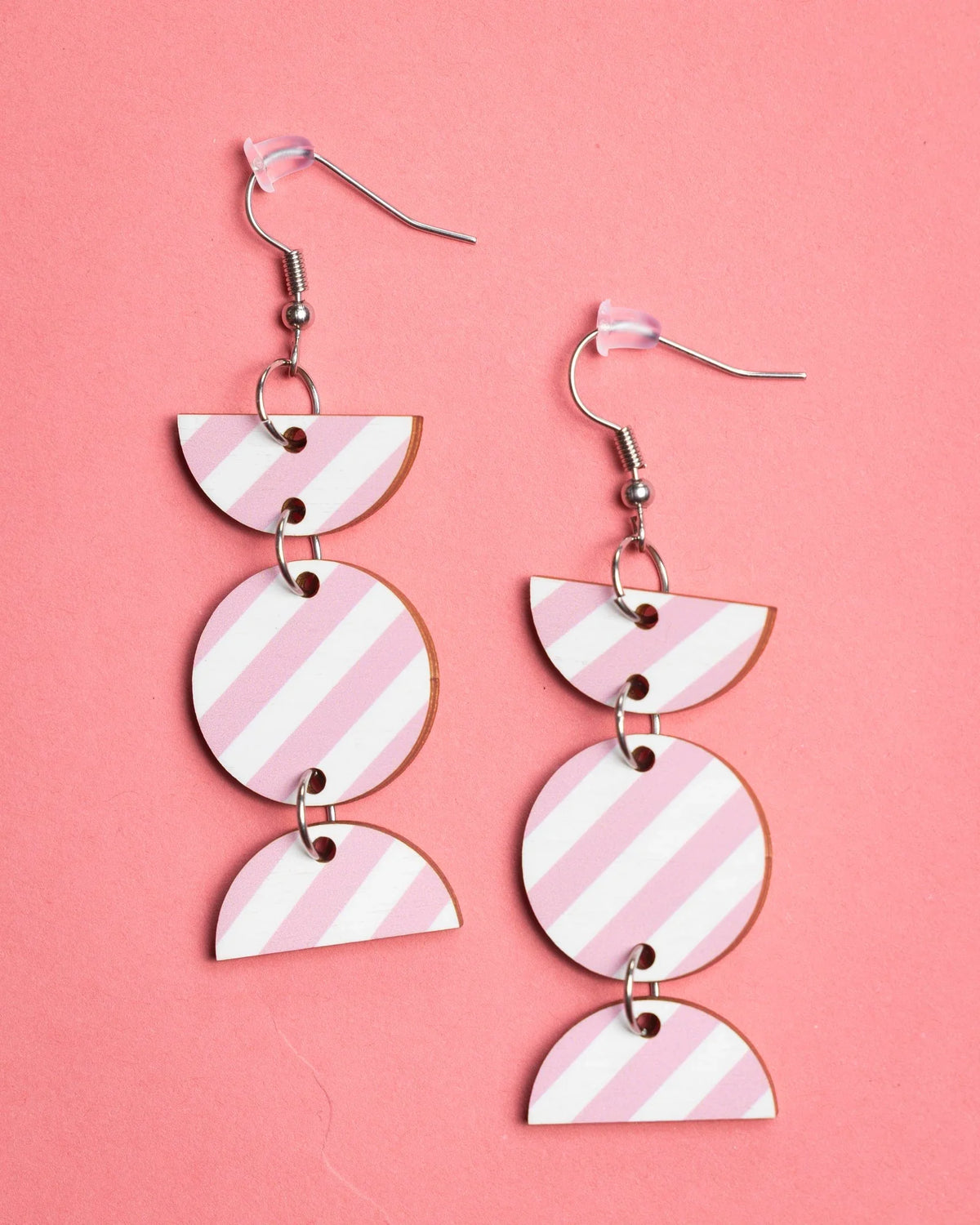 Earrings, Raita - light pink hanging, hook