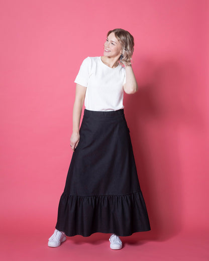 DENIM skirt, charcole