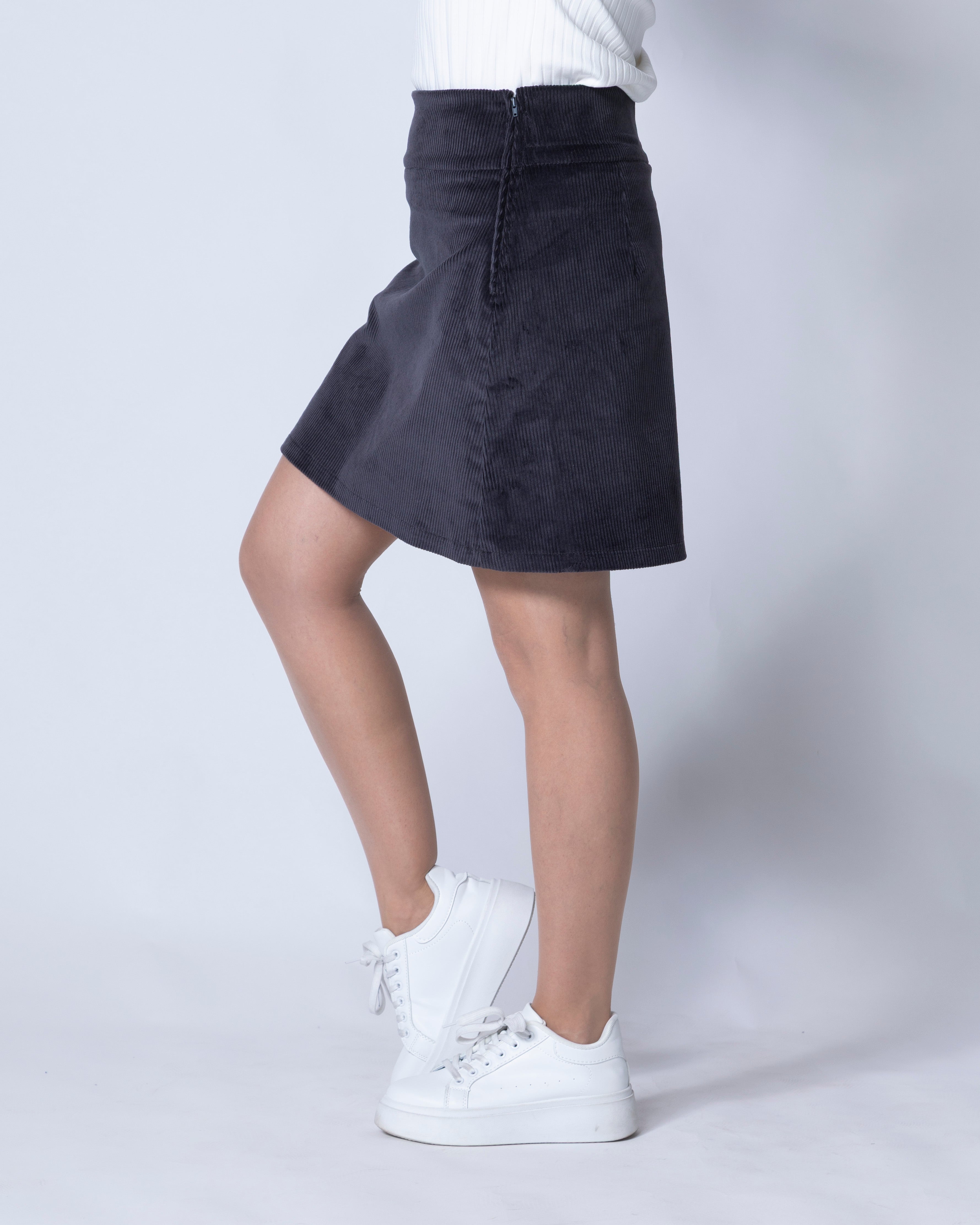 Vakosamettihame, harmaa