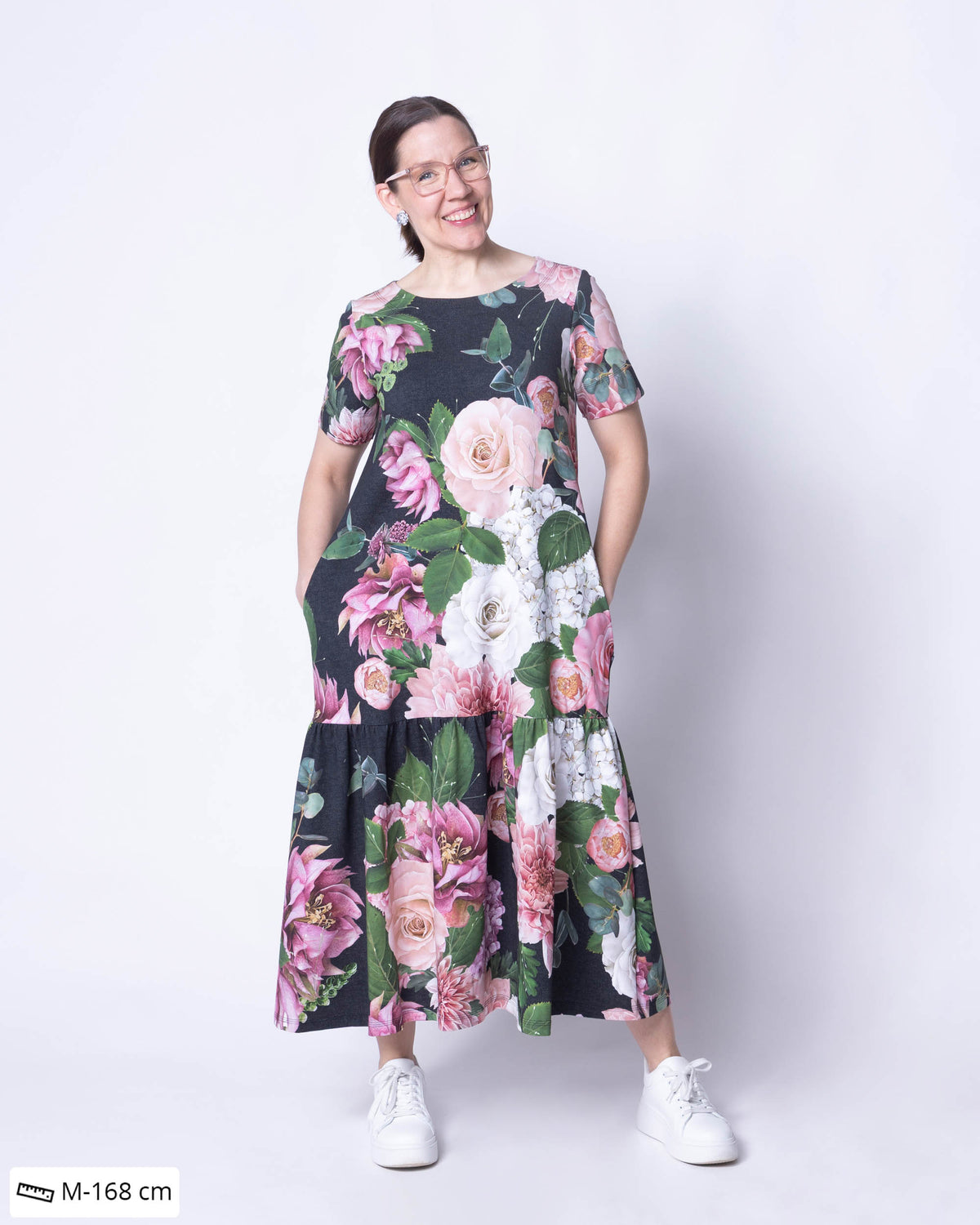 FRILLA dress, Kukkakimppu - black