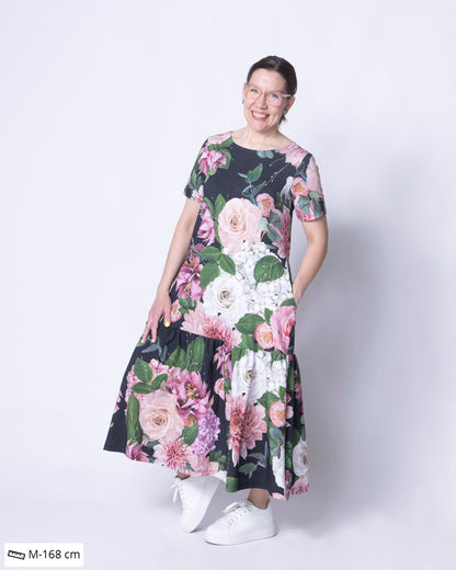 FRILLA dress, Kukkakimppu - black