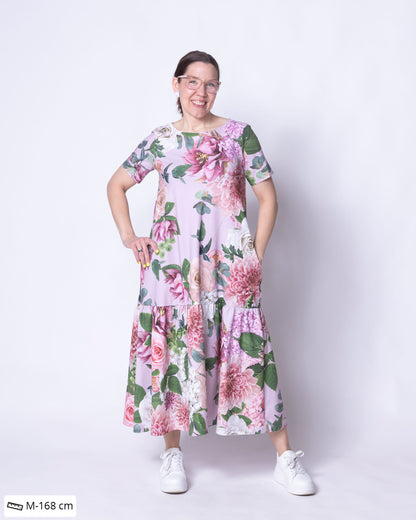 FRILLA dress, Kukkakimppu - light lavender